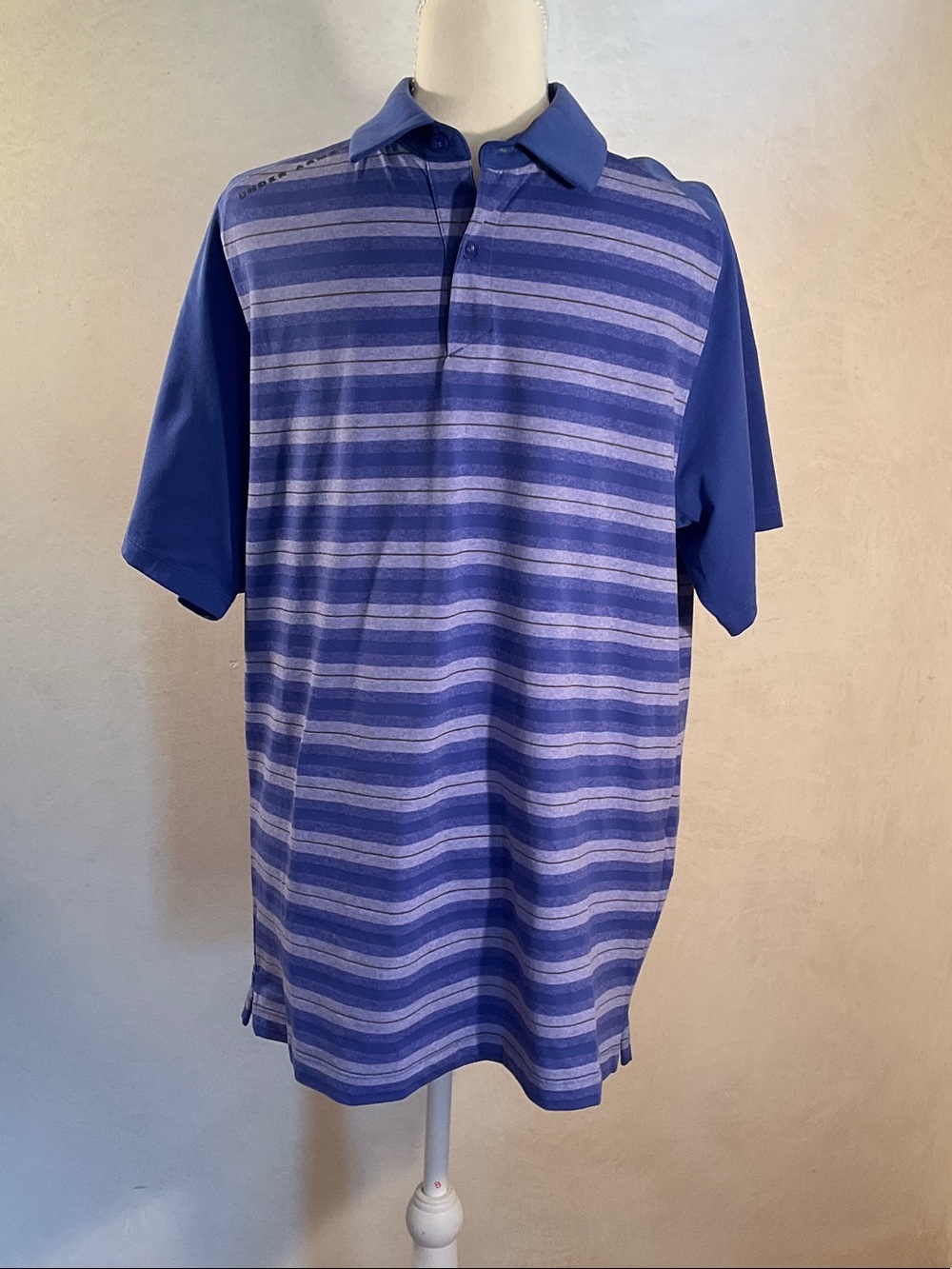 Under Armour Men's Blue Striped Performance Polo